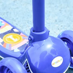 Homcom - Patinete Tri-scooter Azul con luces