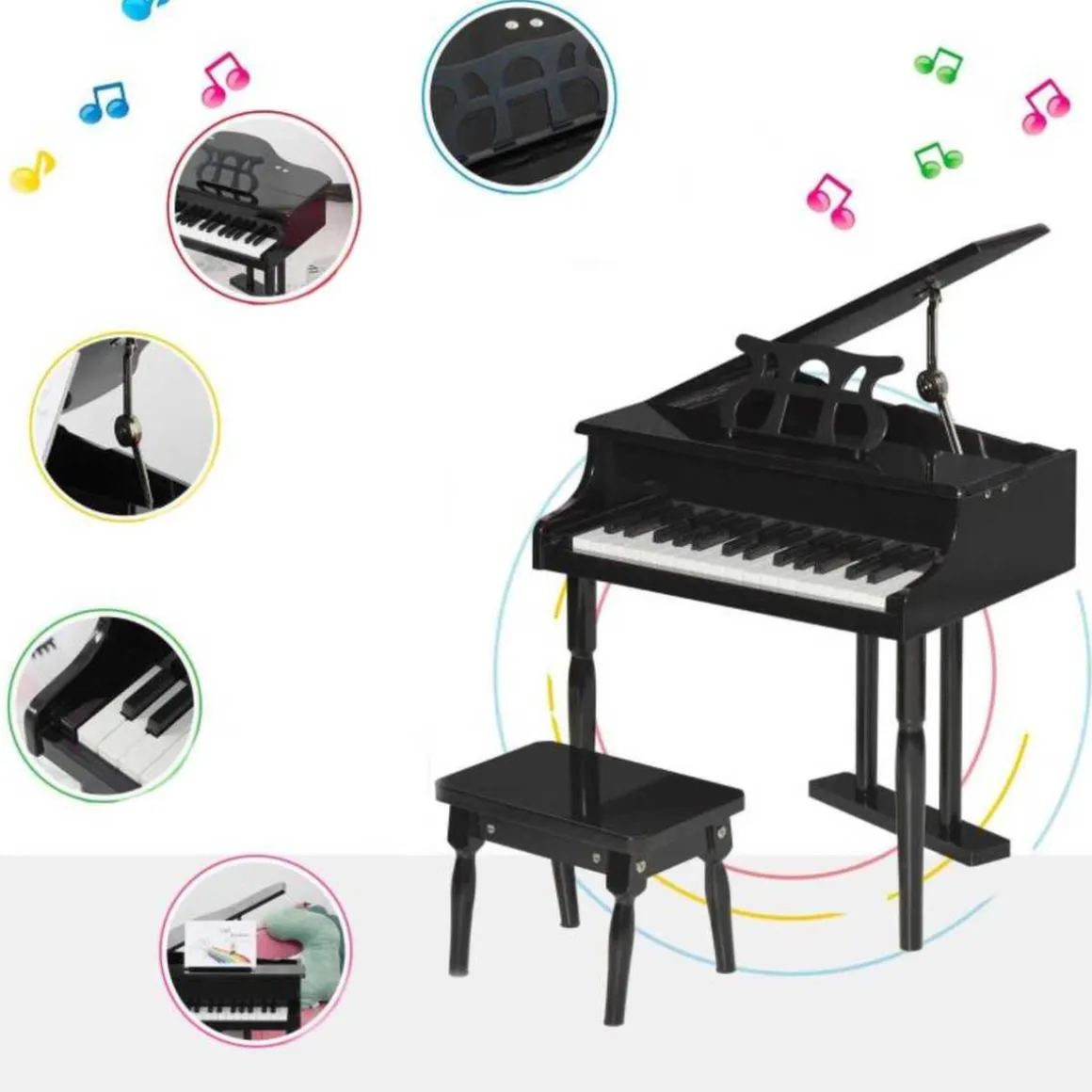Homcom - Piano de Cola Electrónico 30 Teclas