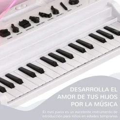Homcom - Piano electrónico 32 teclas con taburete y micro