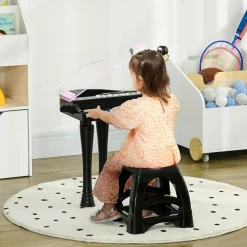 Homcom - Piano electrónico 32 teclas con taburete