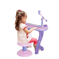 Homcom - Piano Infantil 37 Teclas Rosa HomCom