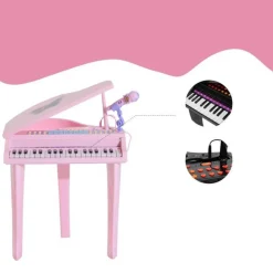 Homcom - Piano Infantil Electrónico Rosa HomCom