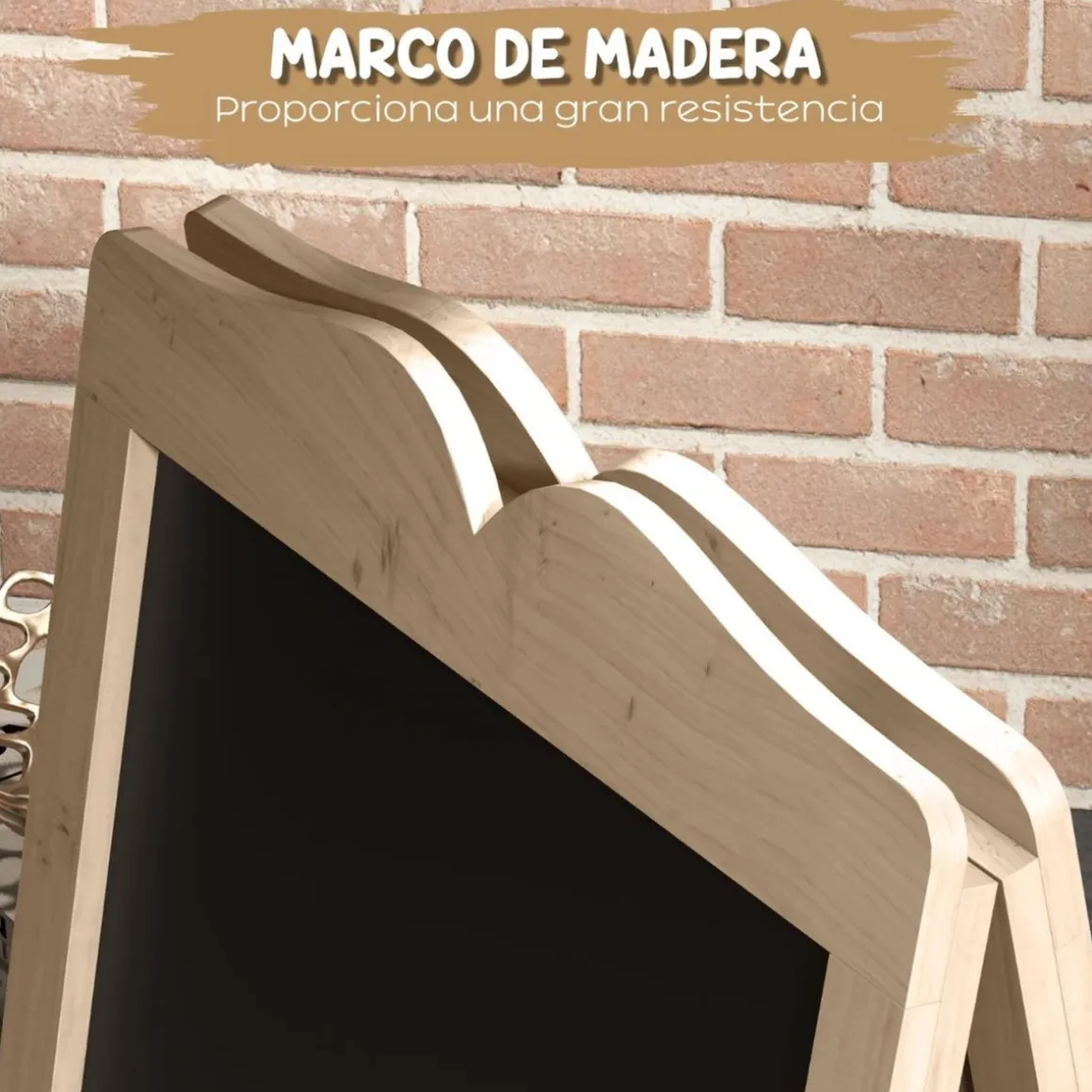 Homcom - Pizarra caballete doble con tizas y plantillas