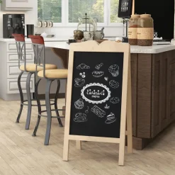 Homcom - Pizarra caballete doble con tizas y plantillas