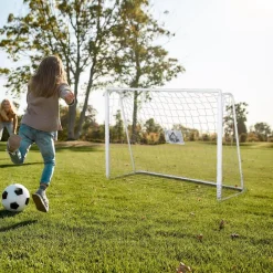 Homcom - Portería de fútbol 186x62x123 cm Blanco