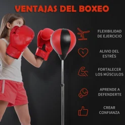 Homcom - Punching Ball con guantes