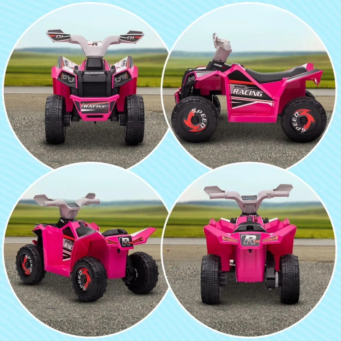 Homcom - Quad eléctrico batería 6 V