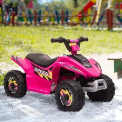 Homcom - Quad Eléctrico Batería 6V Rosa