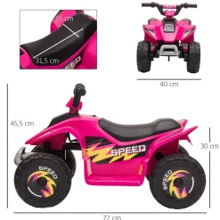 Homcom - Quad Eléctrico Batería 6V Rosa