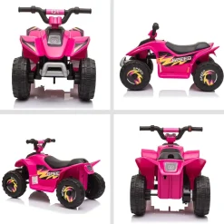 Homcom - Quad Eléctrico Batería 6V Rosa