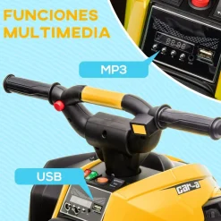 Homcom - Quad eléctrico infantil con música