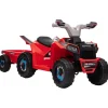 Homcom - Quad Eléctrico Rojo con Remolque