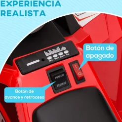 Homcom - Quad Eléctrico Rojo con Remolque