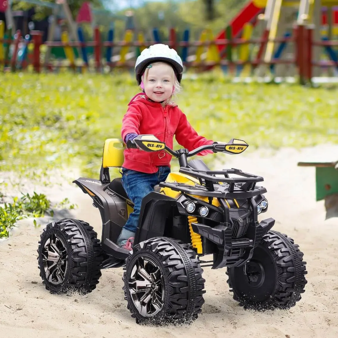 Homcom - Quad eléctrico 12V amarillo