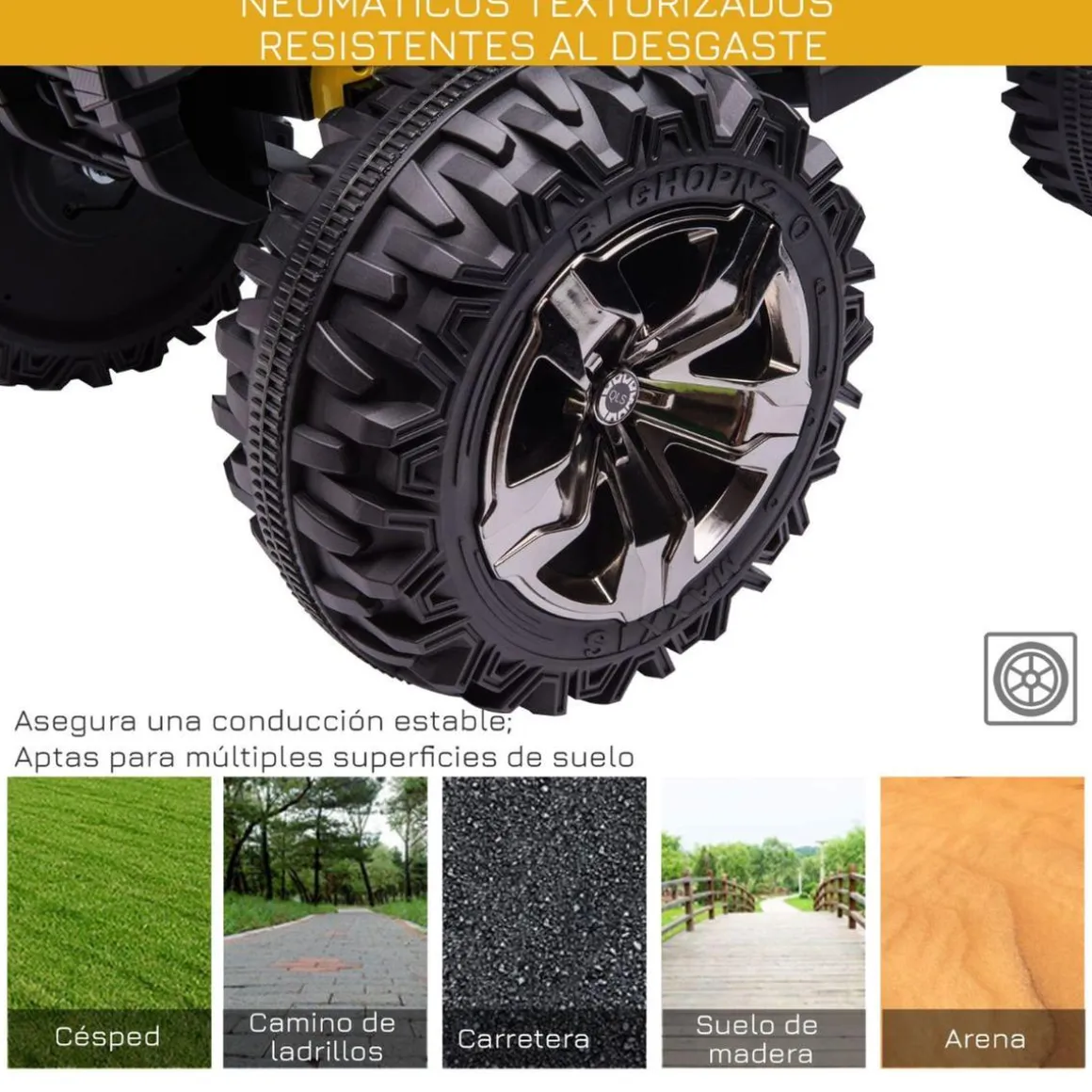 Homcom - Quad eléctrico 12V amarillo