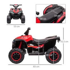 Homcom - Quad eléctrico 12V rojo