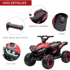 Homcom - Quad eléctrico 12V rojo