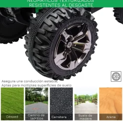 Homcom - Quad eléctrico 12V verde