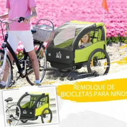Homcom - Remolque para bicicleta Verde