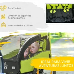 Homcom - Remolque para bicicleta Verde