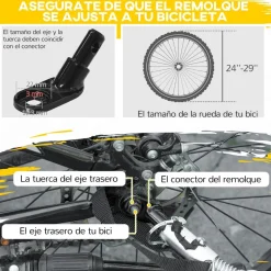 Homcom - Remolque para bicicleta Verde