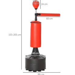 Homcom - Saco de boxeo de pie con brazo giratorio