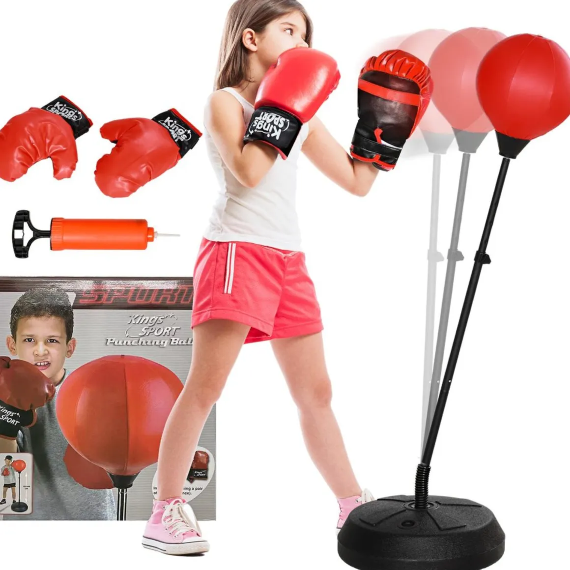 Homcom - Saco de boxeo infantil de pie 147 cm