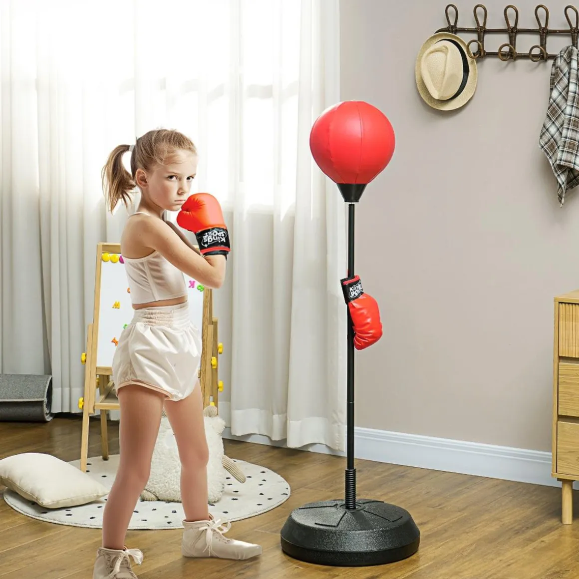 Homcom - Saco de boxeo infantil de pie 147 cm