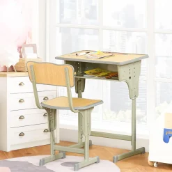 Homcom - Set Pupitre + Silla infantil Vintage