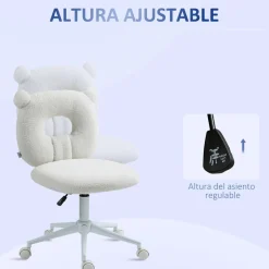 Homcom - Silla infantil de borreguito Blanco