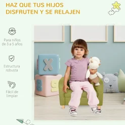 Homcom - Sillón infantil Verde