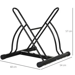Homcom - Soporte de estacionamiento 2 bicicletas Negro