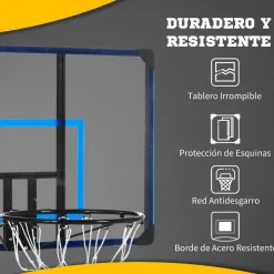 Homcom - Tablero con canasta baloncesto para pared