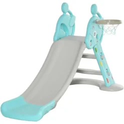 Homcom - Tobogán Infantil con Aro Baloncesto