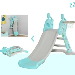 Homcom - Tobogán Infantil con Aro Baloncesto