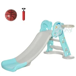 Homcom - Tobogán Infantil con Aro Baloncesto