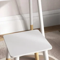 Homcom - Tocador básico con espejo y taburete madera Blanco