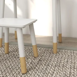 Homcom - Tocador básico con espejo y taburete madera Blanco