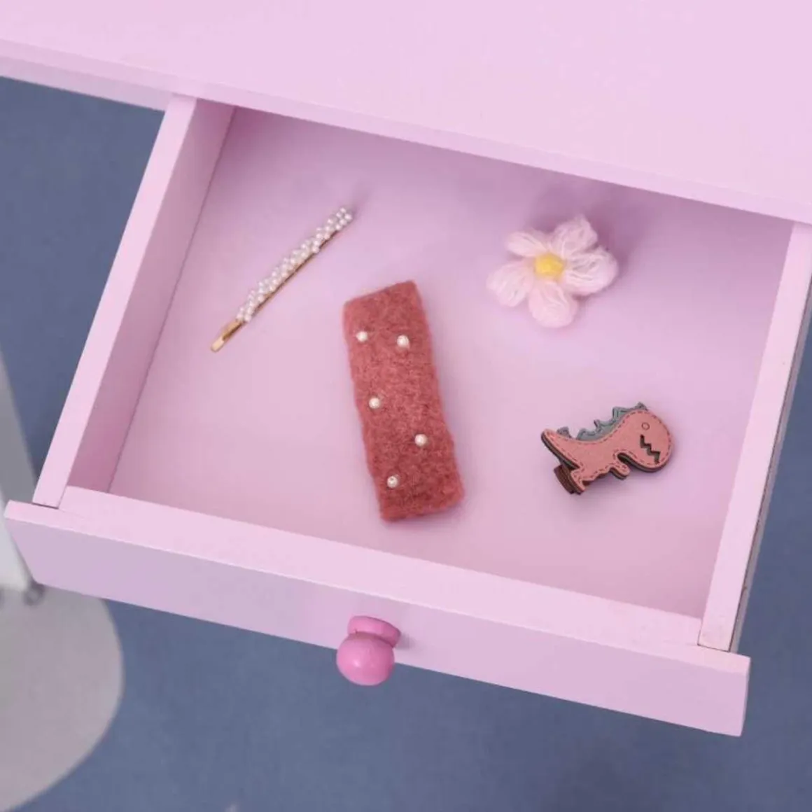 Homcom - Tocador Infantil con Taburete y Espejo HomCom