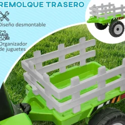Homcom - Tractor elécrico Verde
