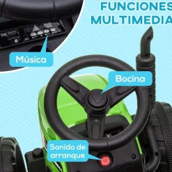 Homcom - Tractor elécrico Verde