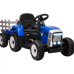 Homcom - Tractor eléctrico batería con remolque y mando a distancia