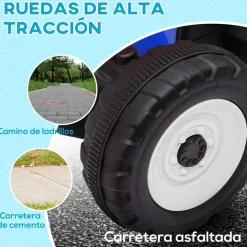 Homcom - Tractor eléctrico batería con remolque y mando a distancia