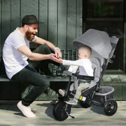 Homcom - Triciclo evolutivo Gris