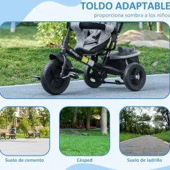 Homcom - Triciclo evolutivo Gris