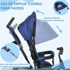 Homcom - Triciclo evolutivo Azul