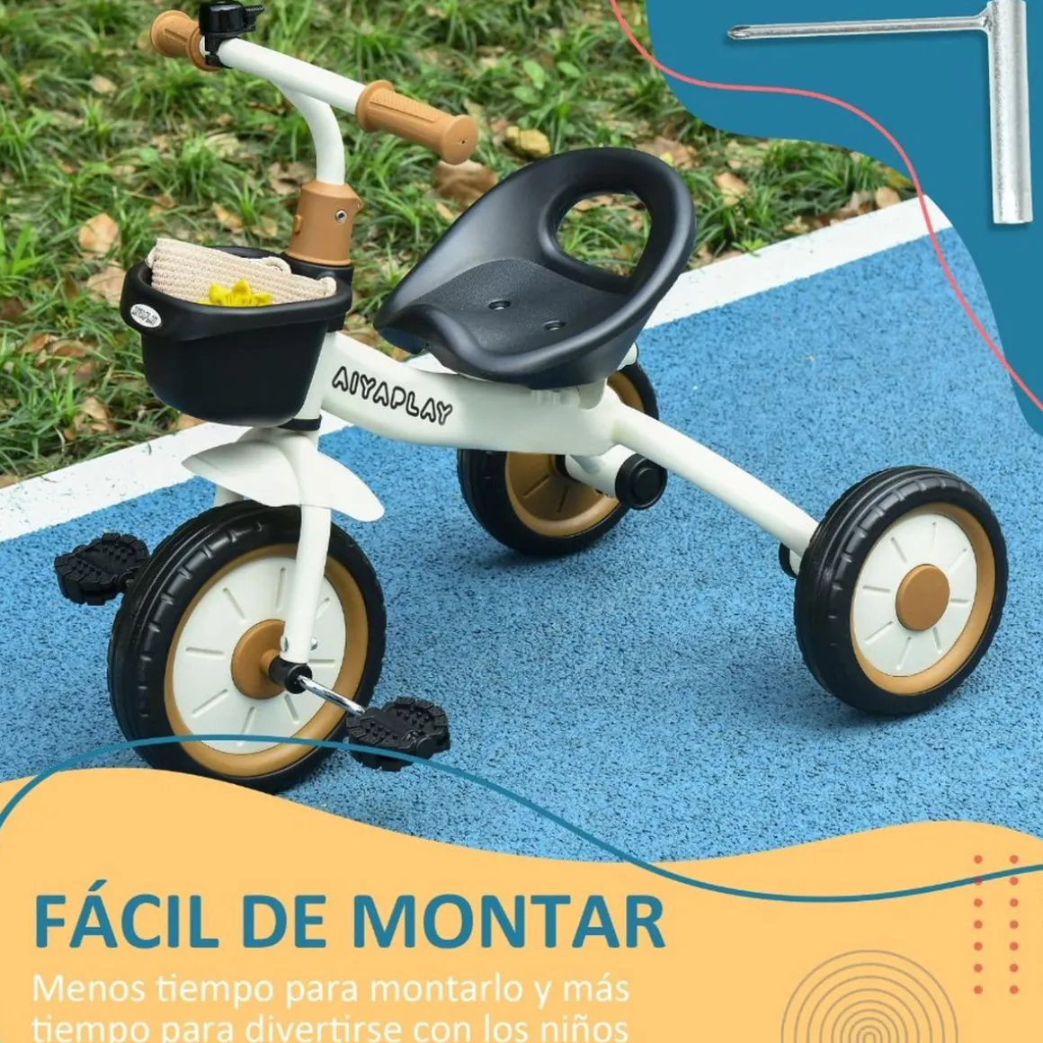 Homcom - Triciclo infantil Beige