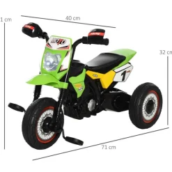 Homcom - Triciclo Moto de Montaña Infantil Verde HomCom