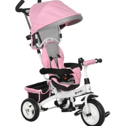 Homcom - Triciclo para bebé con capota Rosa
