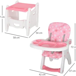 Homcom - Trona 3 en 1 rosa